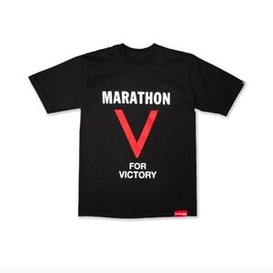 The Marathon Clothing Black Tee with Red Victory Print